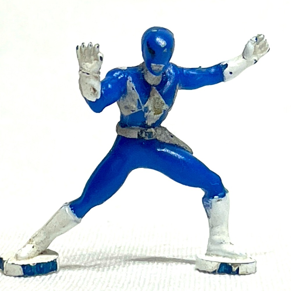 Micro Machines Blue Power Ranger Figure Good Condition Minor Wear To Paint As Pi